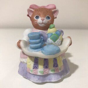 Kitty Cucumber Figurine B. Shackman Schmid Vintage 1995 Ginger Tea Anyone?